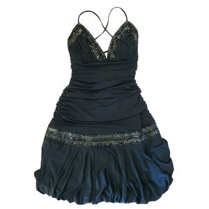 BCBG Maxazria Blue Balloon Dress Small